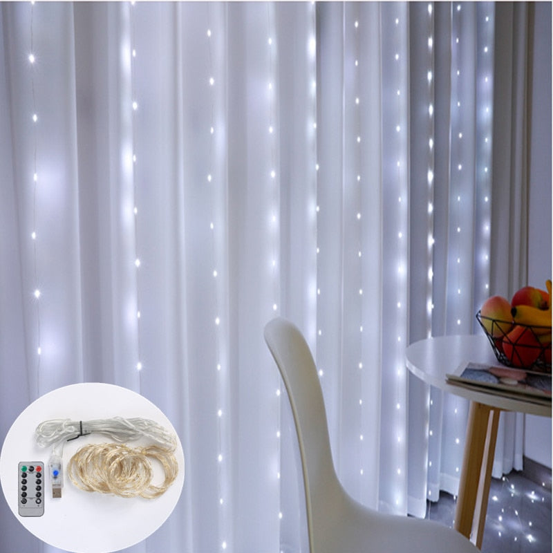 LED Curtain Waterdrop Garland Lights