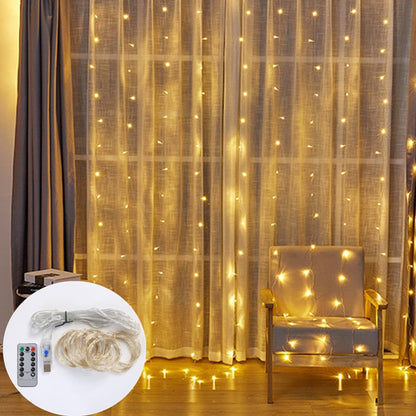 LED Curtain Waterdrop Garland Lights