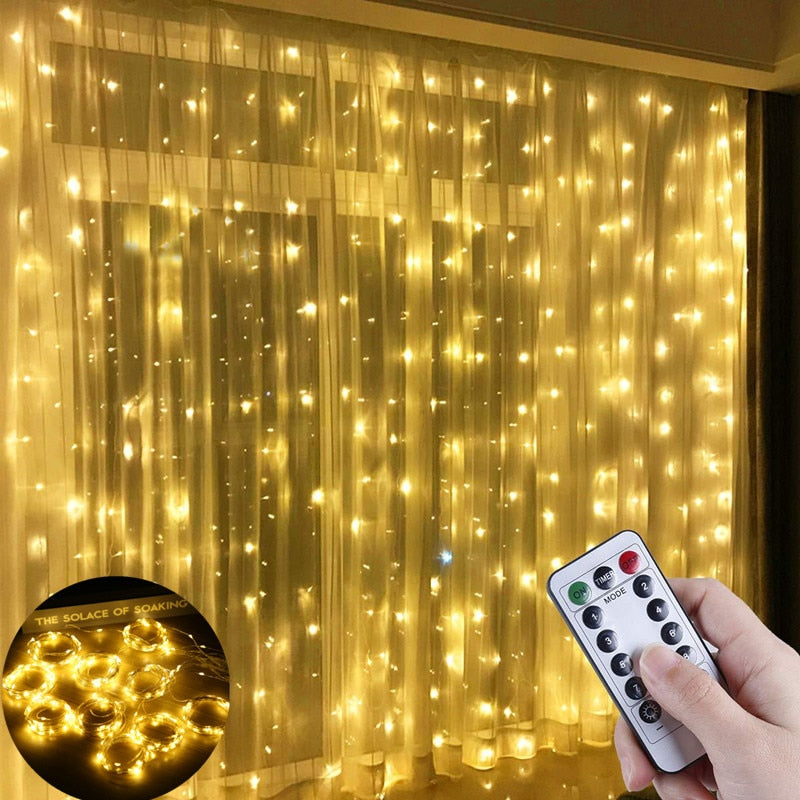 LED Curtain Waterdrop Garland Lights