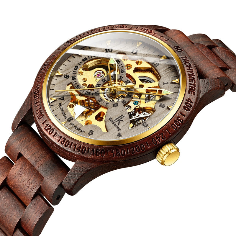 Classic Wooden Men's Mechanical Watch! ⌚🌲