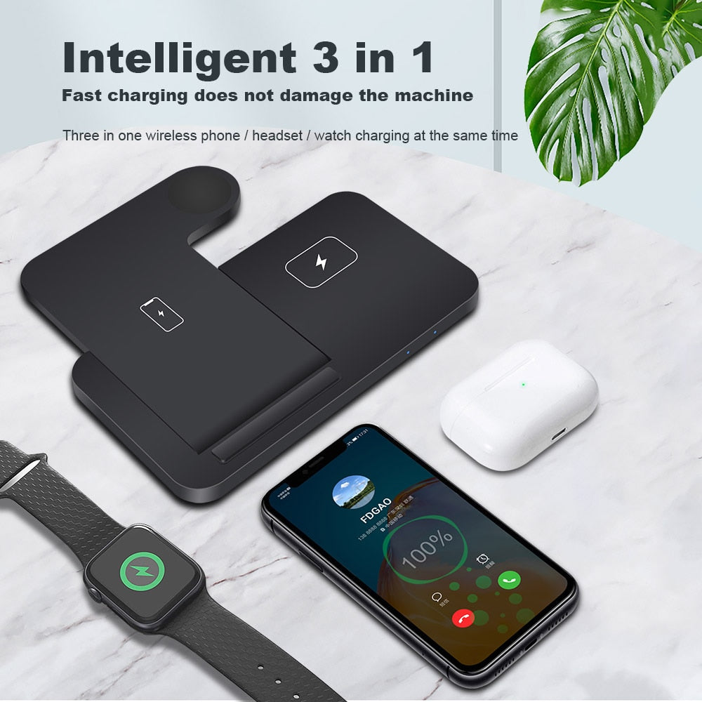 15W Fast Wireless Charging 3-in-1 Hub