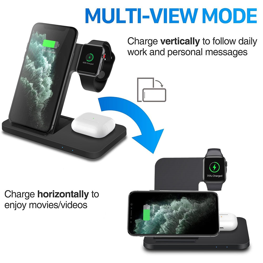 15W Fast Wireless Charging 3-in-1 Hub