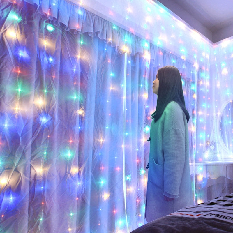 LED Curtain Waterdrop Garland Lights