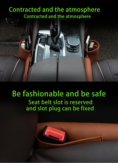 Premium Leather Car Seat Gap Filler - Keep Your Car Neat and Organized!